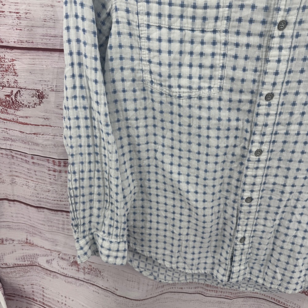 Carbon 2 Cobalt Shirt Mens XL White Blue Geometric Grid Cotton Button Down - Picture 5 of 10